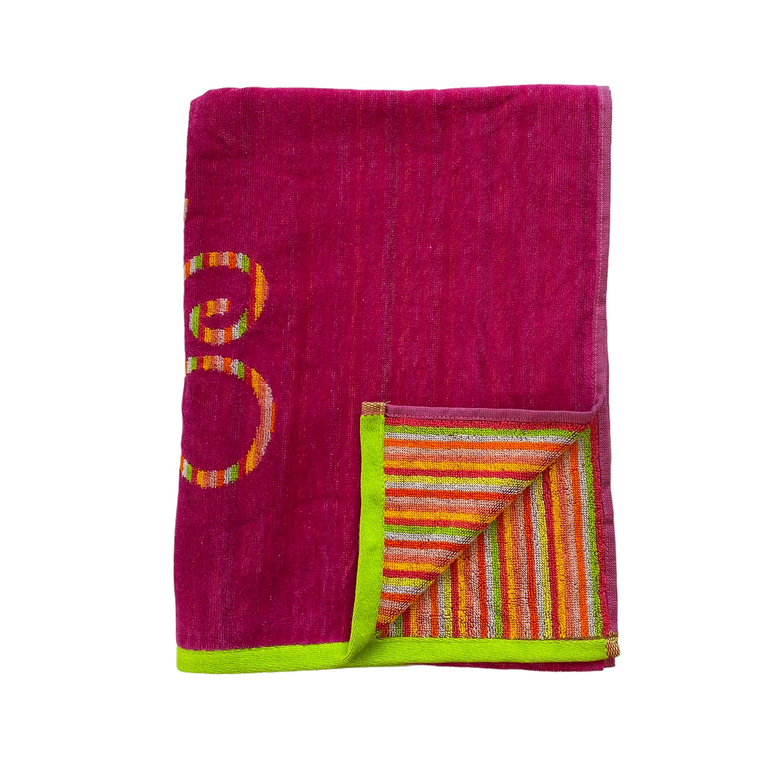 Serviette de plage éponge velours jacquard RAGUSA fuschia  taille L