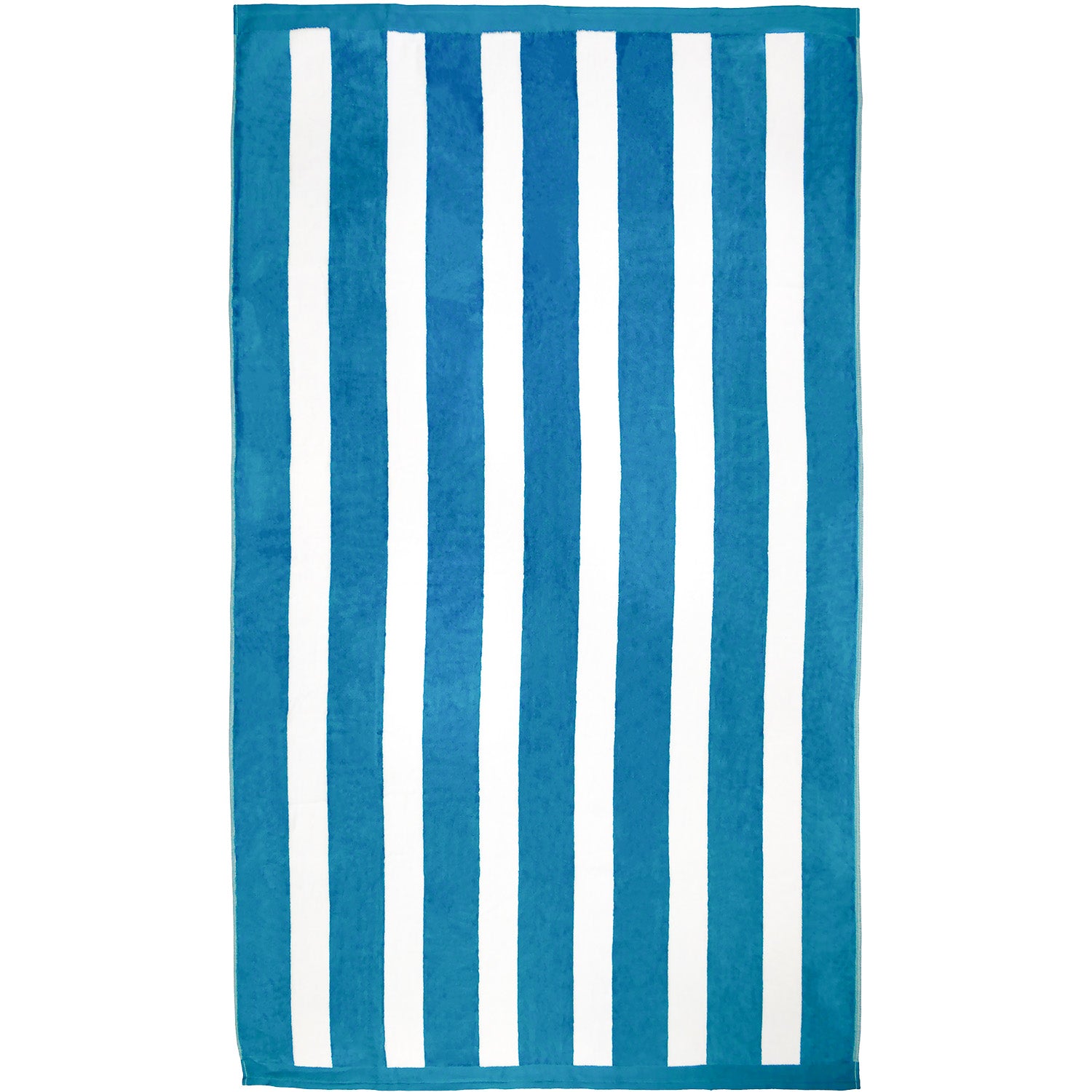 drap de plage rayé bleu canrad et blanc