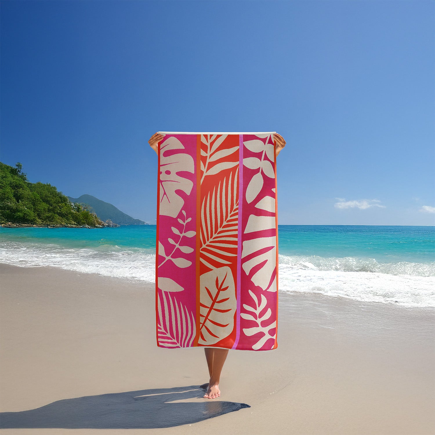 Serviette de plage éponge velours jacquard Chincha 100x175cm Taille L