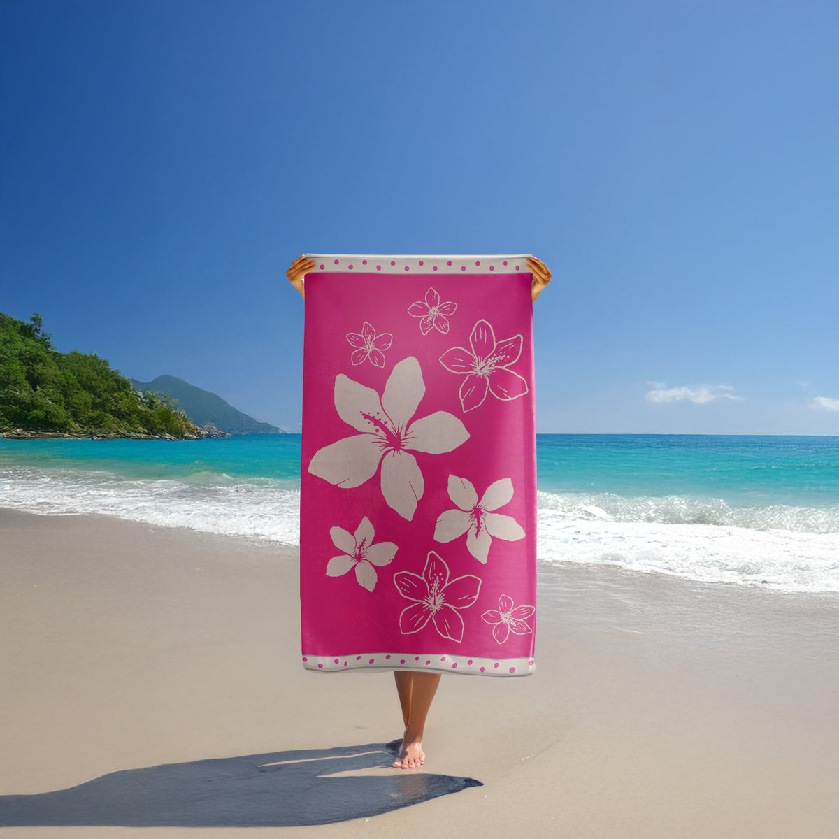 Serviette de plage éponge velours jacquard Wasaga 100x175cm Taille L