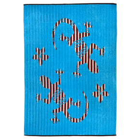 Serviette de plage éponge velours Jacquard bleu 140x180cm - Carvao