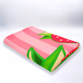 Serviette de plage Microfibre 100% polyester Pop-fraise 75x150cm 220gm²