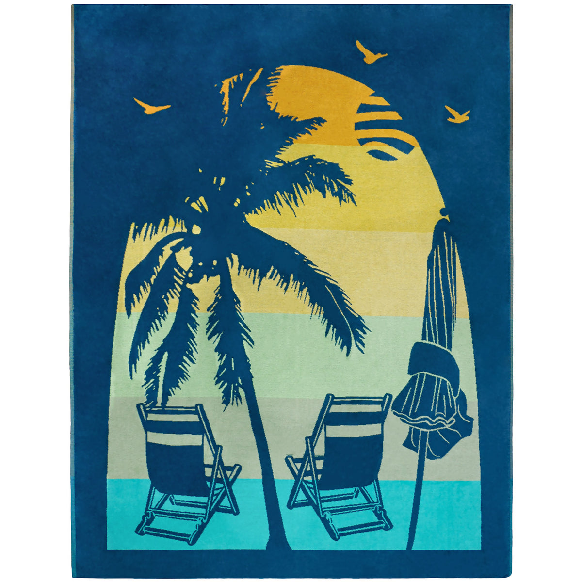 Serviette de plage éponge velours jacquard Arche 140x180 cm Taille  XL