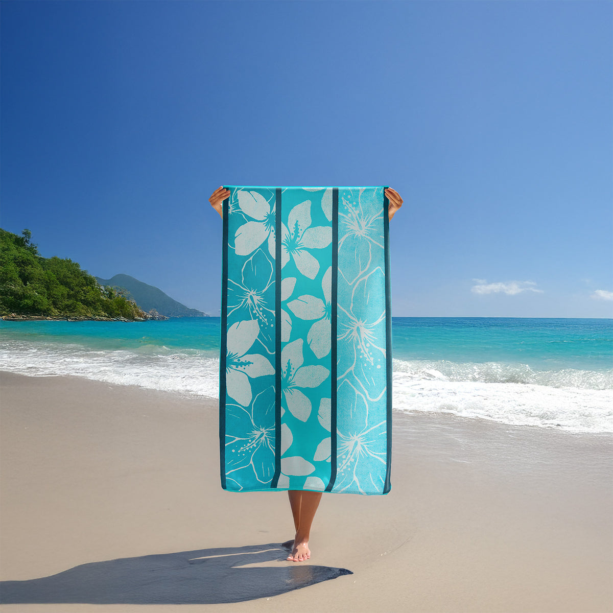 Serviette de plage éponge velours jacquard Miyako 90x170cm Taille L