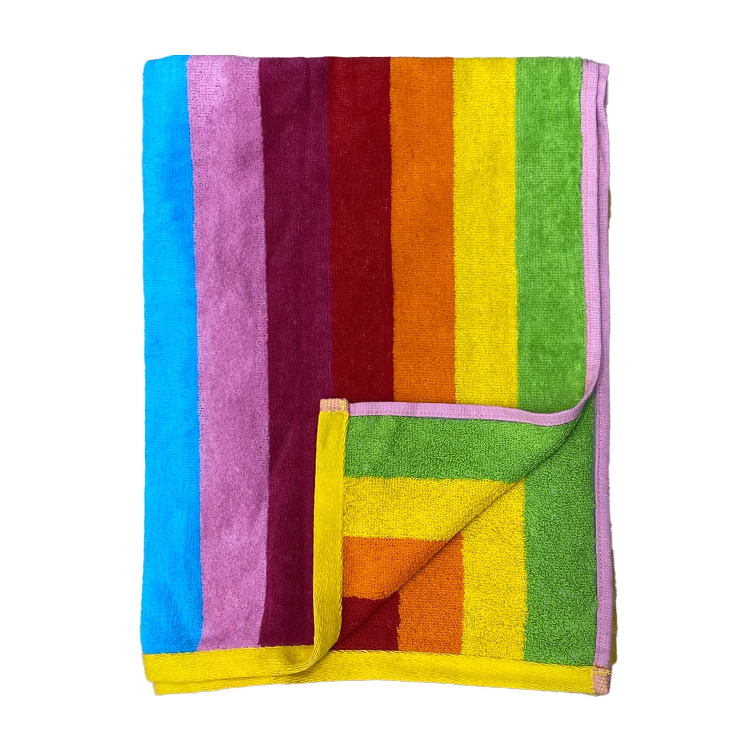 Serviette de plage éponge velours jacquard "Bayadère Sunny stripes"  taille M