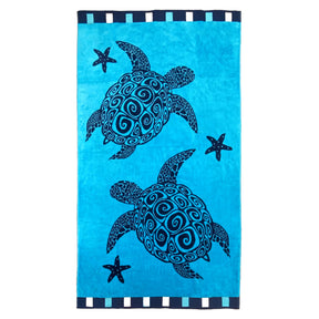 Serviette de plage éponge velours jacquard Bellia 100x175cm