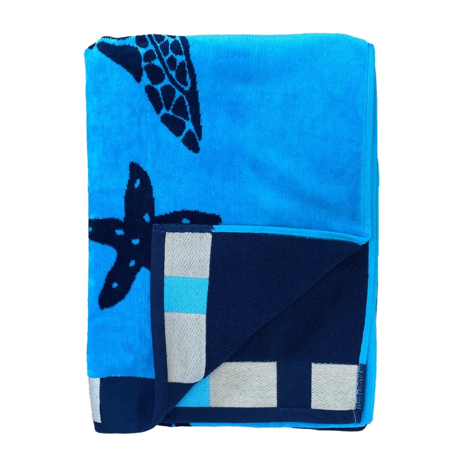 serviette de plage turquoise motif tortues