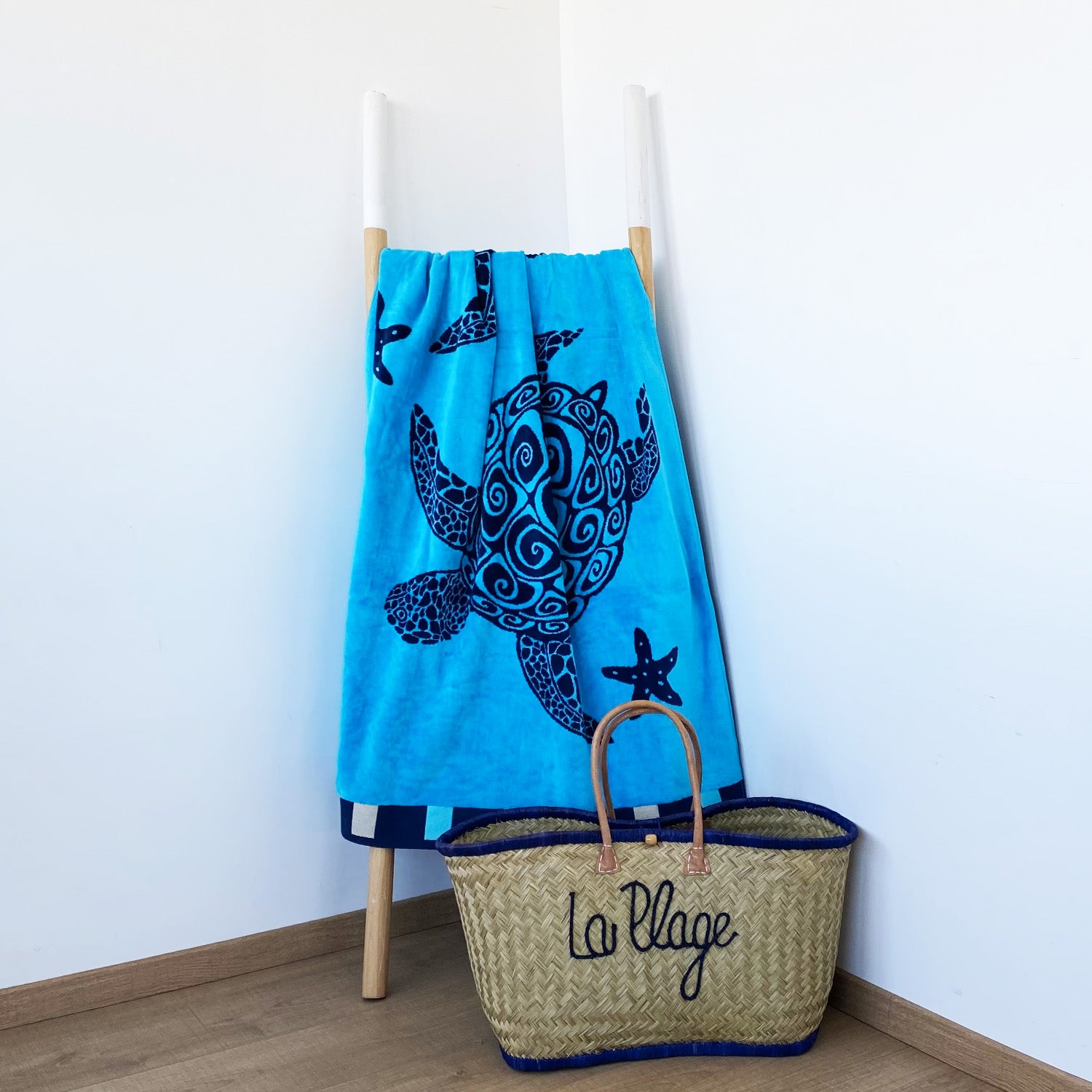 Serviette de plage éponge velours jacquard Bellia 100x175cm