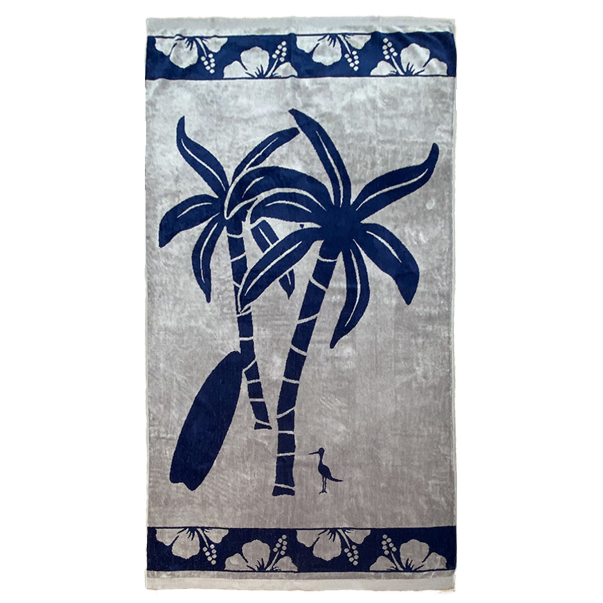 Serviette de plage éponge velours jacquard PALMIRA taille L