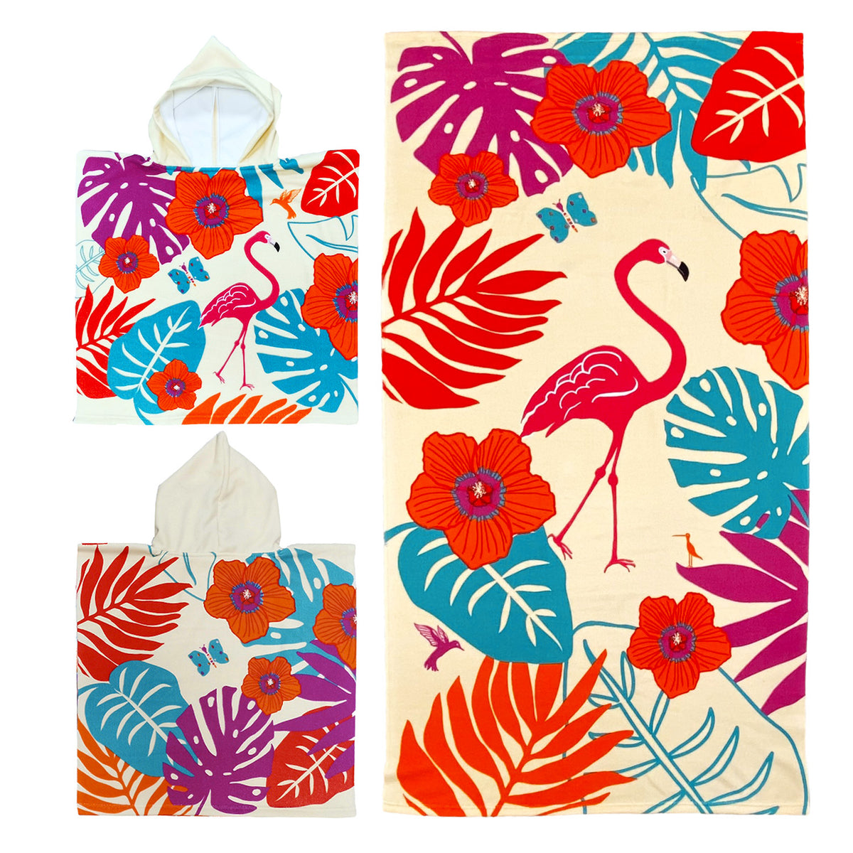 Pack enfant Lindy un Poncho et une Serviette de plage microfibre 100% polyester