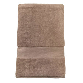 Serviette de plage éponge velours unie  Classy TAUPE