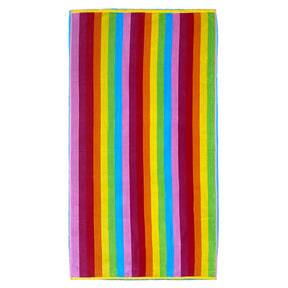 Serviette de plage éponge velours jacquard "Bayadère Sunny stripes"  taille M