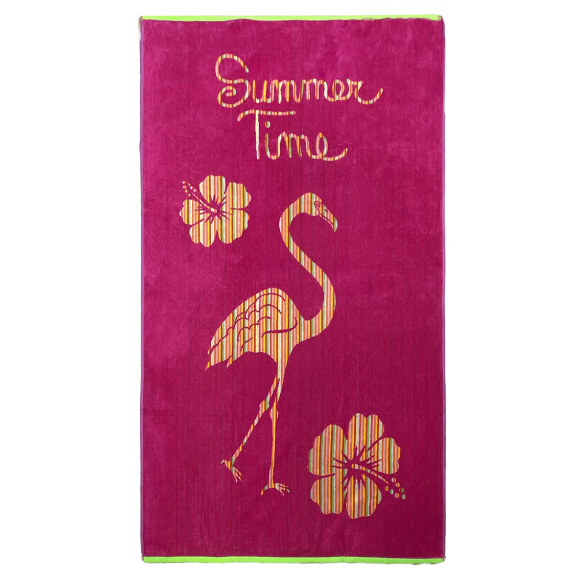 Serviette de plage éponge velours jacquard RAGUSA fuschia  taille L