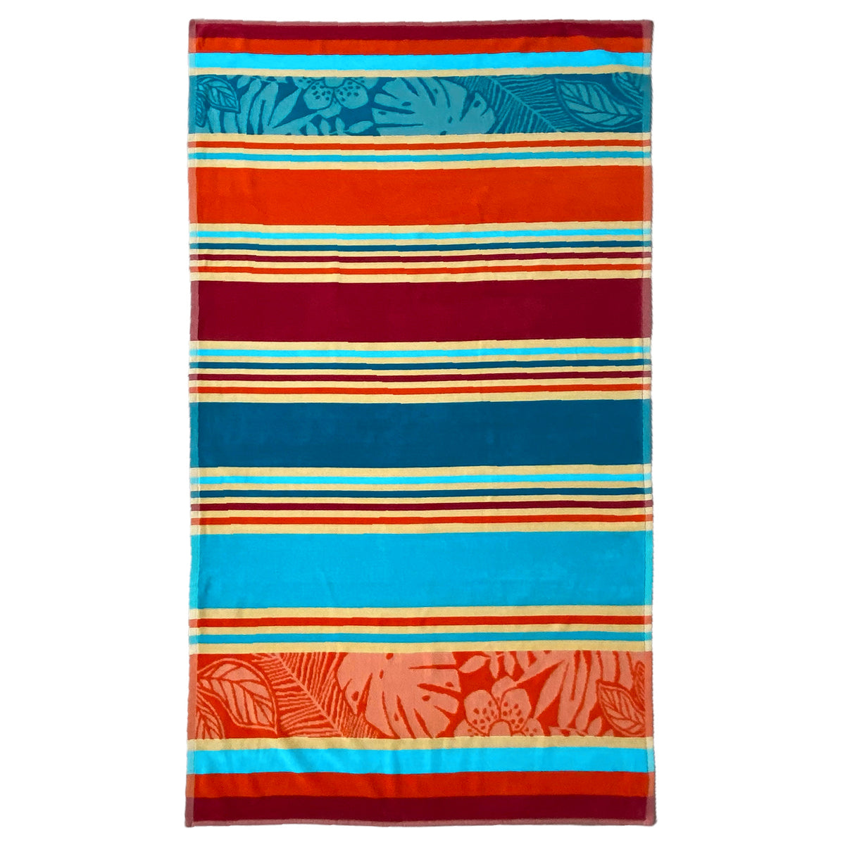 Serviette de plage éponge velours ciselée Zebrina 90x170cm Taille L _Rayures_