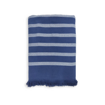 Fouta coton doublée éponge ALANYA bleu marine