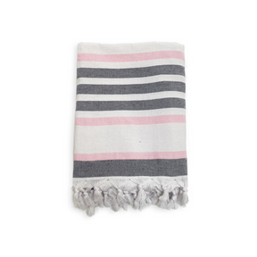 Fouta coton doublée éponge Latigo Gris Rose