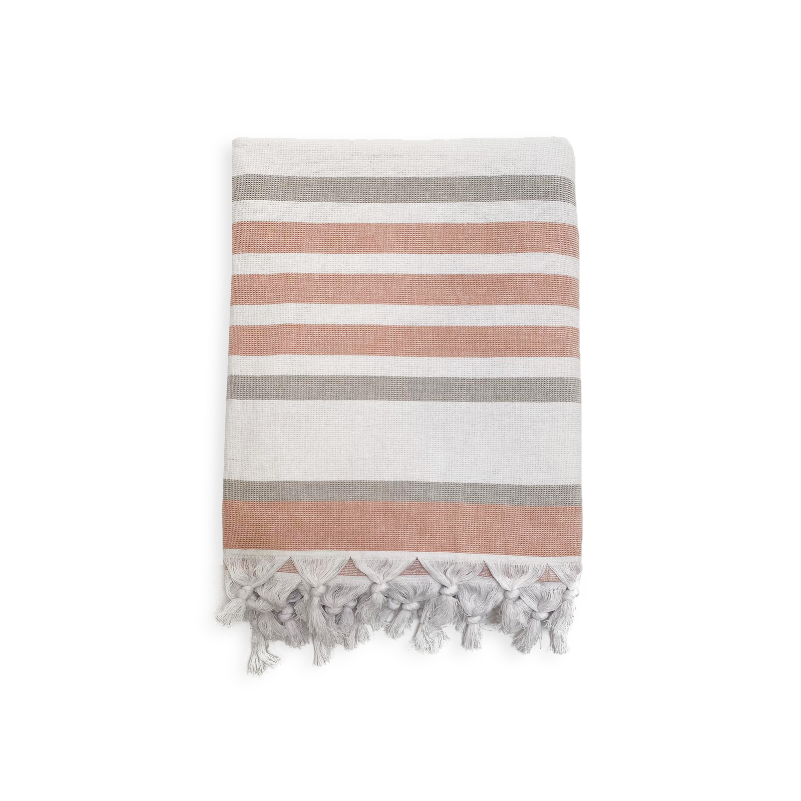 Fouta coton doublée éponge Latigo Gris Marron