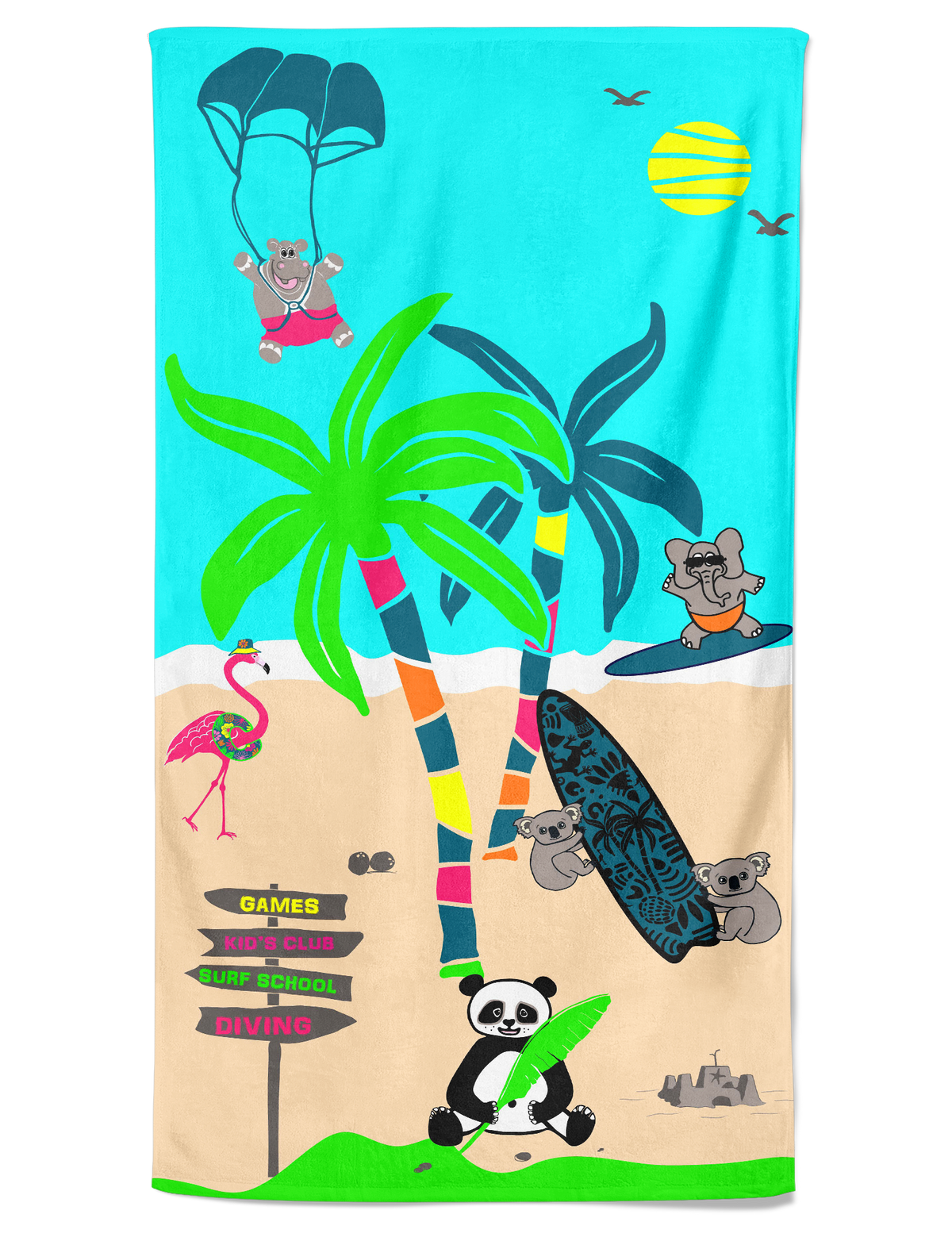 Serviette de plage ENFANT  Microfibre 100% polyester Colonia