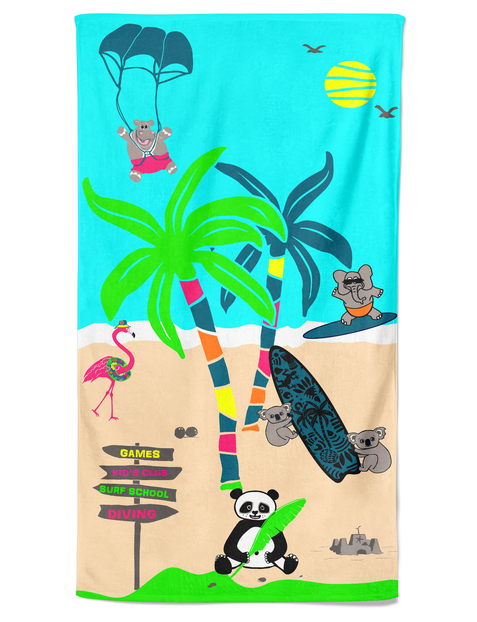 Serviette de plage ENFANT  Microfibre 100% polyester Colonia