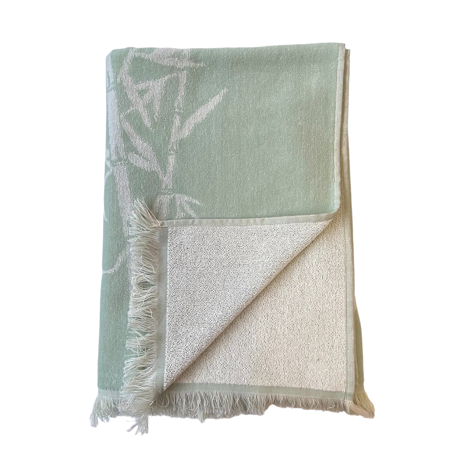 Serviette de plage éponge velours jacquard bamboo