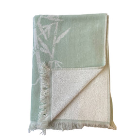 Serviette de plage éponge velours jacquard bamboo