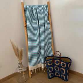 Fouta coton plate traditionnelle nid d'abeille Yadara