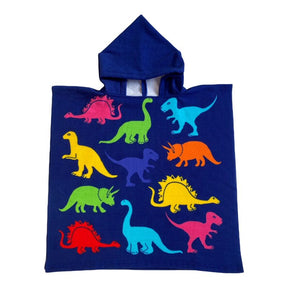 Pack enfant Dino un Poncho et une Serviette de plage microfibre 100% polyester