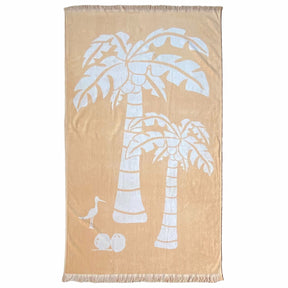 Serviette de plage éponge velours jacquard Cocobeach 90x170cm